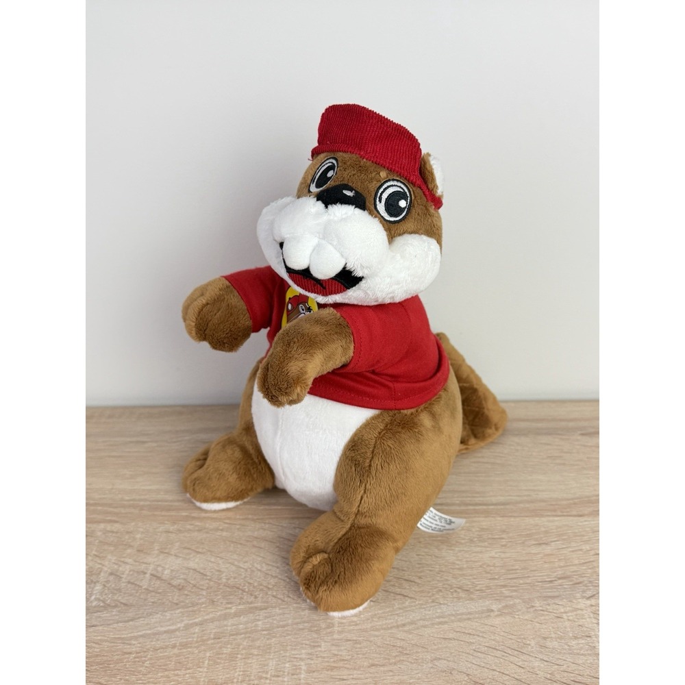 Buccee's Beaver Mascot Plush Stuffed Animal w/ Red Cap and Shirt 11"